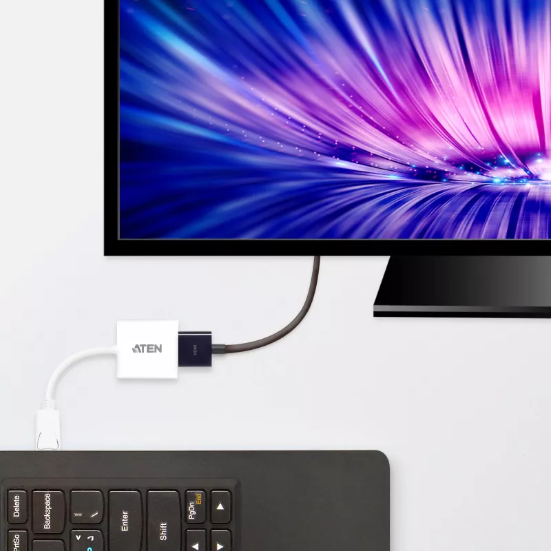 Convertidor DisplayPort a HDMI ATEN, PC: hasta UXGA / HDTV: hasta 1080i, 1080p