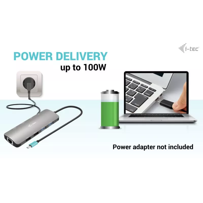 Docking station i-tec USB-C Metal Nano 2x Display + Power Delivery 100 W