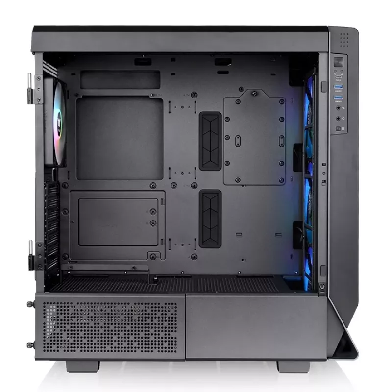 Thermaltake Ceres 500 TG ARGB caja de PC Midi Tower, E-ATX, cristal templado, 3 ventiladores ARGB de 140 mm frontales, USB-C, negra
