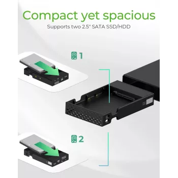 ICY BOX Carcasa RAID para 2x HDD/SSD USB 3.2 Gen 2 Type-C® / Type-A interfaz