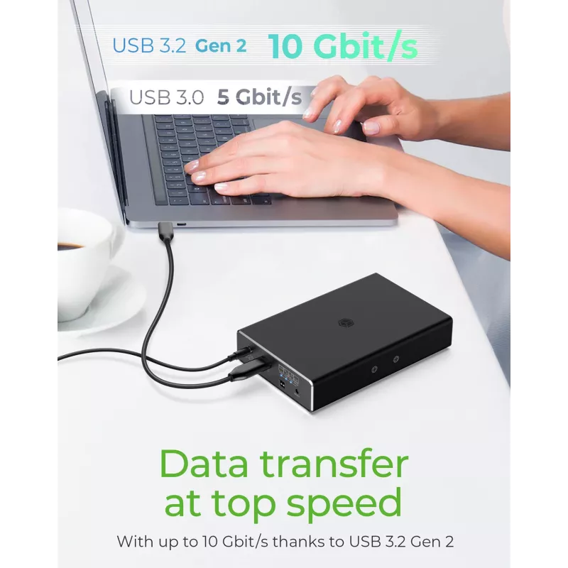 ICY BOX Carcasa RAID para 2x HDD/SSD USB 3.2 Gen 2 Type-C® / Type-A interfaz