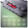 Axagon HMC-12GM2, Hub USB 10Gbps, 3x USB-A, USB-C, HDMI, DP, RJ-45, M.2, SD/mSD, Audio, PD