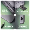 Axagon HMC-12GM2, Hub USB 10Gbps, 3x USB-A, USB-C, HDMI, DP, RJ-45, M.2, SD/mSD, Audio, PD