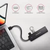 Axagon HUE-C1A Hub TRAVEL 4x USB 5Gbps, entrada de alimentación USB-C, cable USB-A de 19 cm