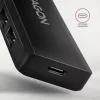 Axagon HUE-C1A Hub TRAVEL 4x USB 5Gbps, entrada de alimentación USB-C, cable USB-A de 19 cm