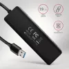 Axagon HUE-C1A Hub TRAVEL 4x USB 5Gbps, entrada de alimentación USB-C, cable USB-A de 19 cm