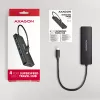 Axagon HUE-C1C Hub TRAVEL 4x USB 5Gbps, entrada de alimentación USB-C, cable USB-C de 19 cm