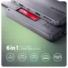 Axagon HMC-6GM2 Hub USB 10Gbps USB-A USB-C HDMI M.2 SD/mSD PD 100W Cable USB-C con cable USB 3.2 Gen 2 (3.1 Gen 2) Type-C gris
