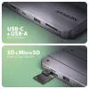 Axagon HMC-6GM2 Hub USB 10Gbps USB-A USB-C HDMI M.2 SD/mSD PD 100W Cable USB-C con cable USB 3.2 Gen 2 (3.1 Gen 2) Type-C gris
