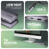 Axagon HMC-6GM2 Hub USB 10Gbps USB-A USB-C HDMI M.2 SD/mSD PD 100W Cable USB-C con cable USB 3.2 Gen 2 (3.1 Gen 2) Type-C gris