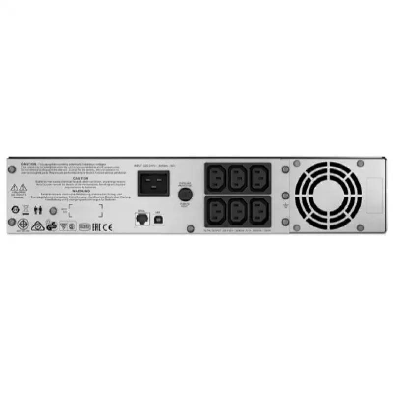 APC Smart-UPS C, Line-Interactive, 2000VA, Rackmount 2U, 230V, 6x tomas IEC C13, comunicación USB y serie, AVR, LCD gráfico