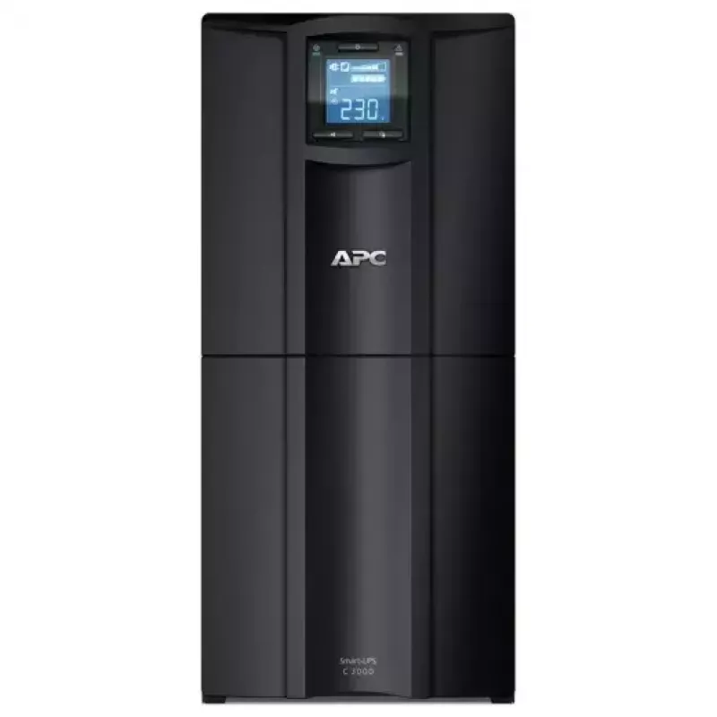 APC Smart-UPS C, Line Interactive, 3kVA, Torre, 230V, 8x salidas IEC C13+1x IEC C19, comunicación USB y serie, AVR, LCD gráfico