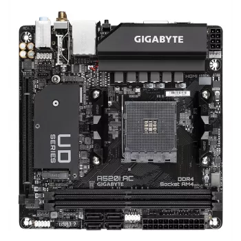GIGABYTE A520I AC Placa base - Compatible con CPUs AMD Ryzen 5000 Series AM4, VRM digital de 6 fases, hasta 5300MHz DDR4 (OC), 1xPCIe 3.0 M.2, WLAN, GbE LAN, USB 3.2 Gen1