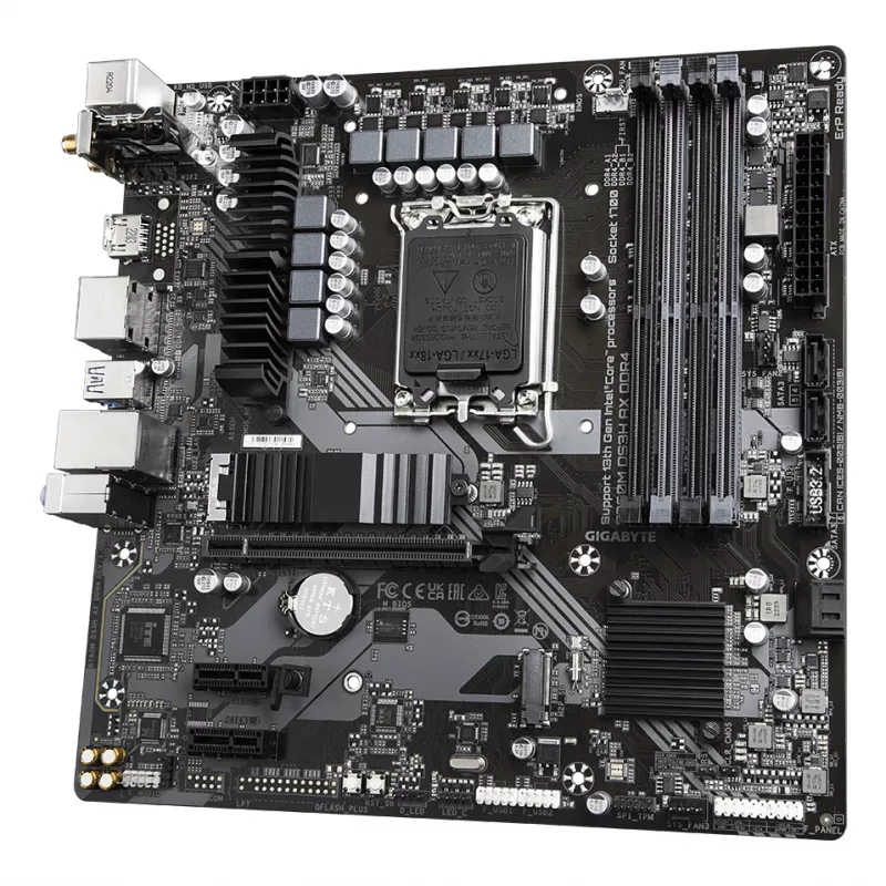 GIGABYTE B760M DS3H AX DDR4 Placa base - Compatible con CPUs Intel Core 14.ª Gen, VRM digital de 6+2+1 fases, hasta 5333 MHz DDR4 (OC), 2xPCIe 4.0 M.2, Wi-Fi 6E, 2,5 GbE LAN, USB 3.2 Gen2
