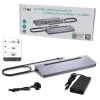 Docking station ergonómica de metal i-tec USB-C 3x 4K con Power Delivery 100 W + cargador universal 100 W