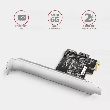 Adaptador SATA interno Axagon PCES-SJ2 PCIe 2 Gbit/s negro