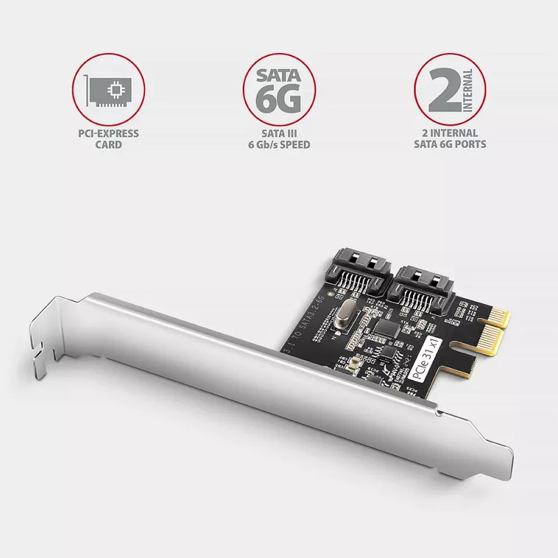 Adaptador SATA interno Axagon PCES-SJ2 PCIe 2 Gbit/s negro