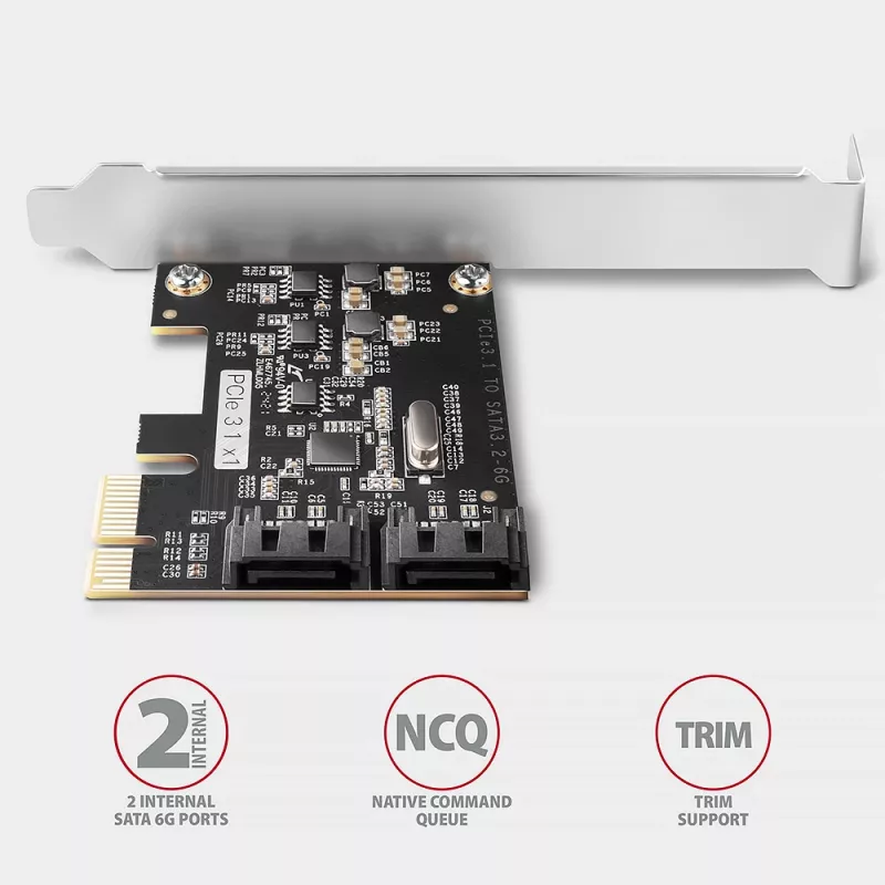 Adaptador SATA interno Axagon PCES-SJ2 PCIe 2 Gbit/s negro