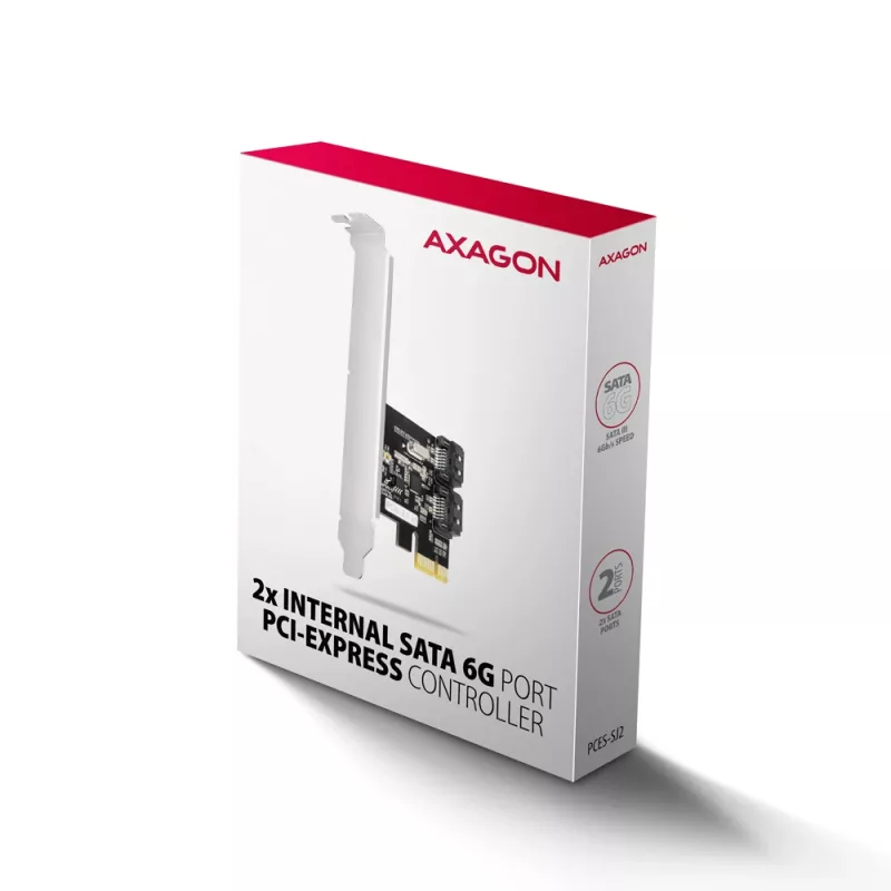 Adaptador SATA interno Axagon PCES-SJ2 PCIe 2 Gbit/s negro