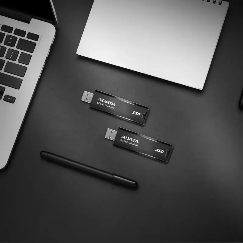 ADATA SC610 SSD externo de 2 TB, USB 3.2 Gen 2, 550/500 MB/s, negro