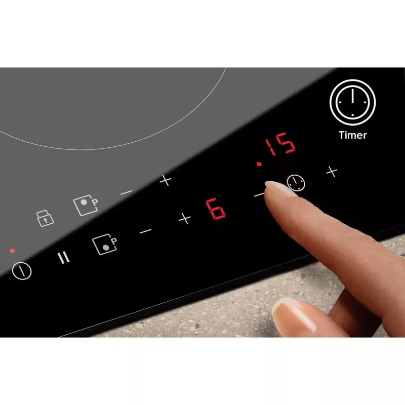 Placa de inducción Electrolux LIT30230C — 2 zonas de empotrar, 29 cm de ancho, negra, control táctil, zonas de 210/145 mm