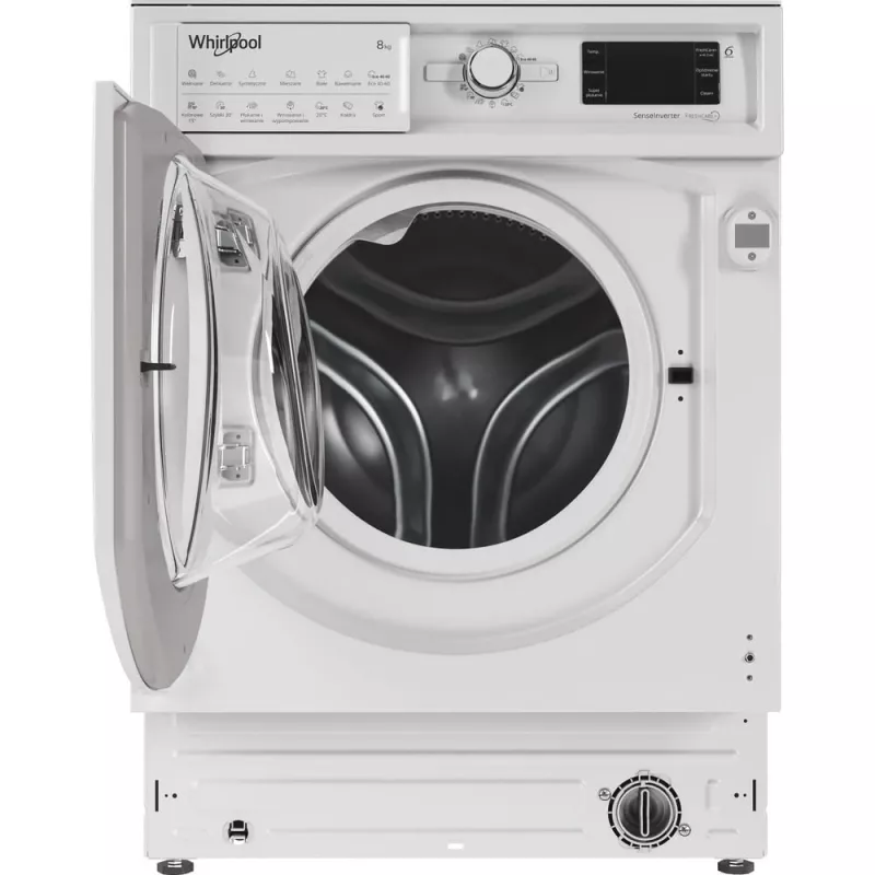 Whirlpool BI WMWG 81485 PL lavadora integrable, de carga frontal, 8 kg, 14 programas, clase energética B, blanca