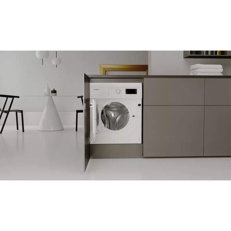 Whirlpool BI WMWG 81485 PL lavadora integrable, de carga frontal, 8 kg, 14 programas, clase energética B, blanca