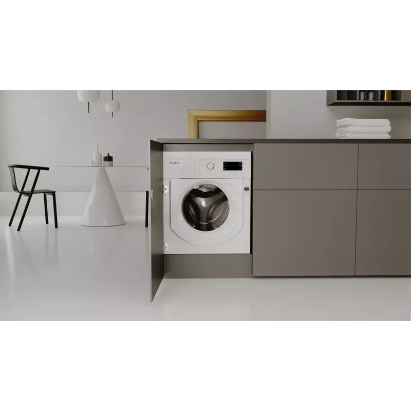 Whirlpool BI WMWG 81485 PL lavadora integrable, de carga frontal, 8 kg, 14 programas, clase energética B, blanca