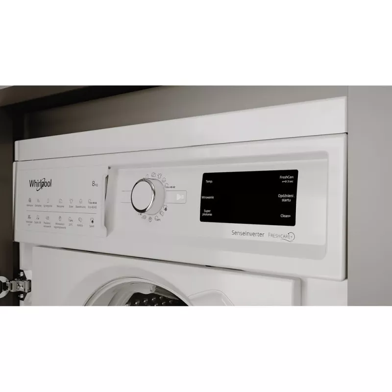 Whirlpool BI WMWG 81485 PL lavadora integrable, de carga frontal, 8 kg, 14 programas, clase energética B, blanca