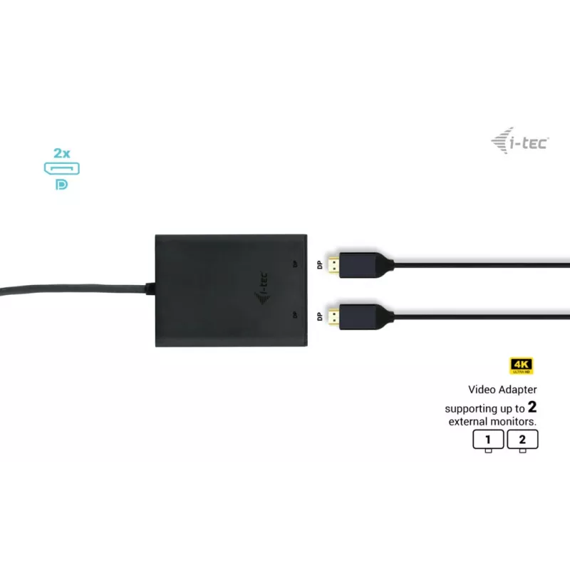 Adaptador de vídeo i-tec USB-C Dual 4K DisplayPort