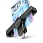 Axagon CRE-SMPC Lector de tarjetas inteligentes y DNI USB-C PocketReader lector de tarjetas inteligentes interior USB Type-C Negro