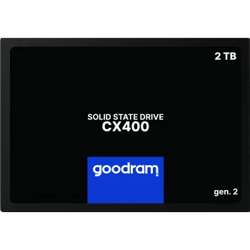 SSD SATA III de 2.5 pulgadas GOODRAM CX400 2,05 TB (2048 GB) 3D NAND, lectura 550 MB/s, escritura 500 MB/s, TBW 720, MTBF 2.000.000 h