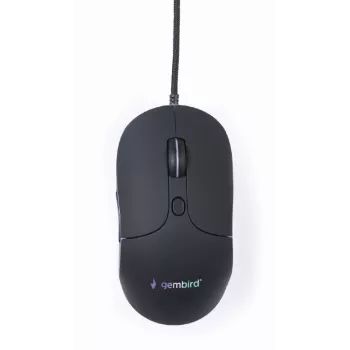 Ratón gaming USB con cable GEMBIRD MUS-UL-02 — Ambidiestro, 2400 DPI, 6 botones, Negro