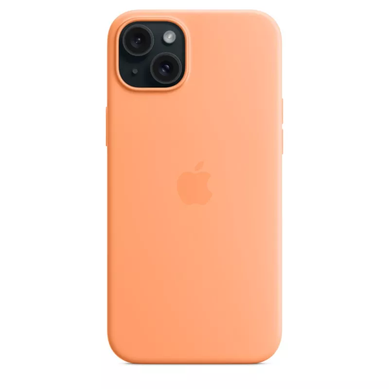 APPLE Funda de silicona Apple con MagSafe para iPhone 15 Plus Sorbet Orange