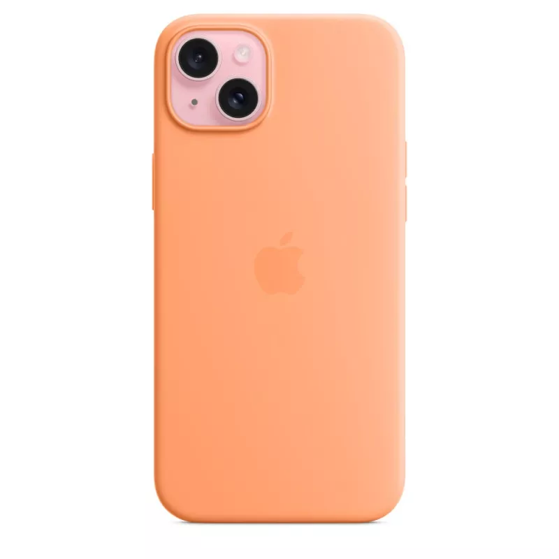 APPLE Funda de silicona Apple con MagSafe para iPhone 15 Plus Sorbet Orange