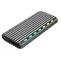 GEMBIRD EE2280-U3C-03 carcasa externa para SSD M.2 NVMe/SATA, USB 3.1 Gen 2 (10 Gbit/s), USB Type-C, RGB, aluminio