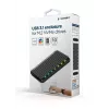 GEMBIRD EE2280-U3C-03 carcasa externa para SSD M.2 NVMe/SATA, USB 3.1 Gen 2 (10 Gbit/s), USB Type-C, RGB, aluminio