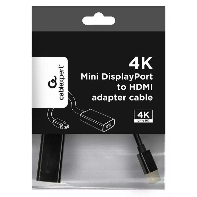 Cable Mini DisplayPort a HDMI Gembird A-MDPM-HDMIF4K-01 0,15 m, 4K, negro