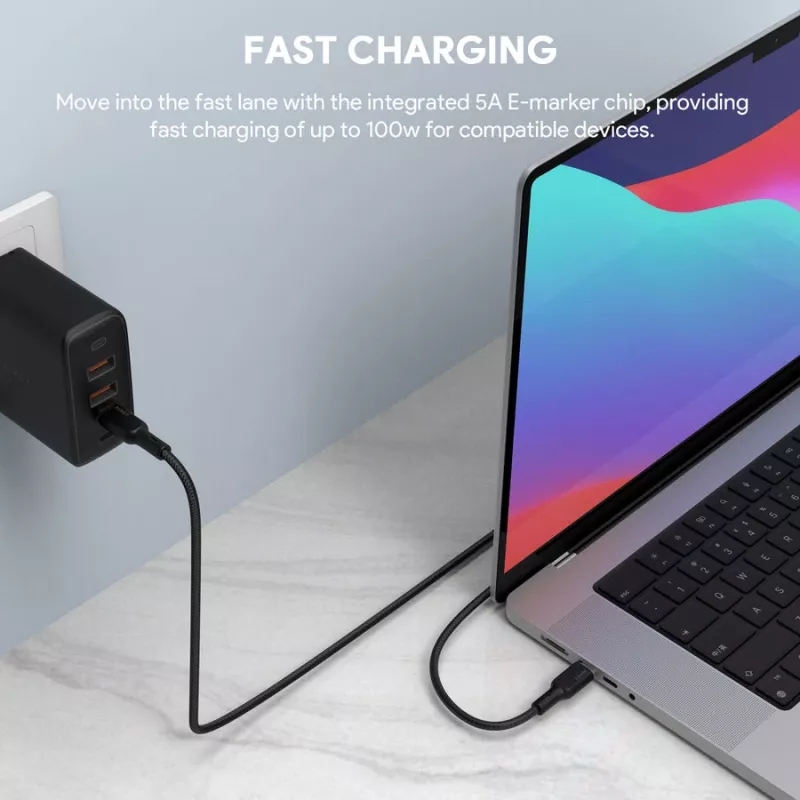 Cable USB AUKEY CB-KCC102 1,8 m USB-C Negro 0,48 Gbit/s