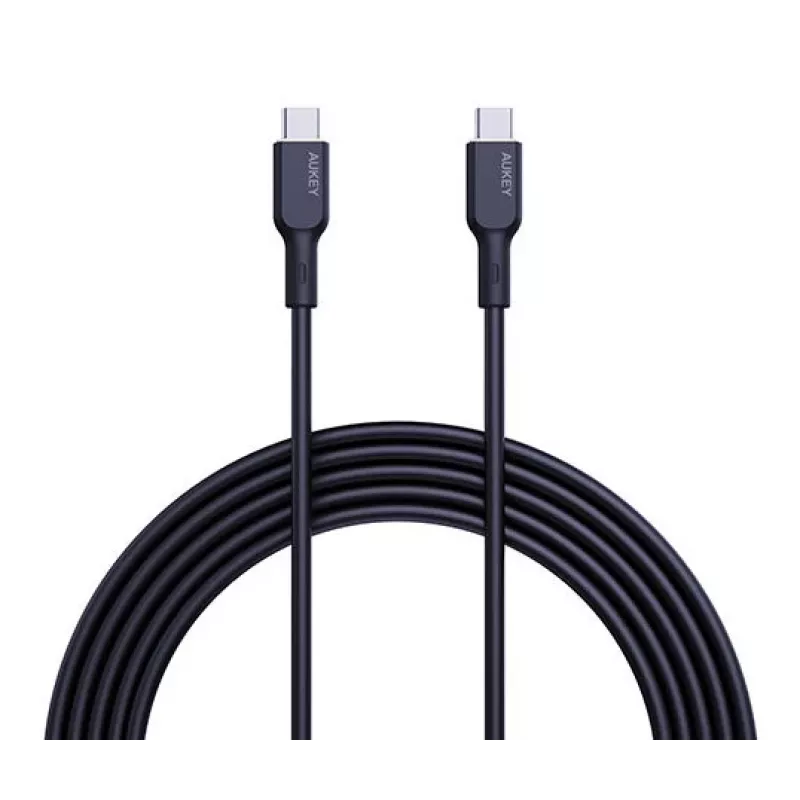 Cable de carga USB AUKEY - 1x USB Type-C a 1x USB Type-C - PD 100W 5A - 1m Negro (silicona)