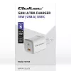 Cargador QOLTEC 50763 — cargador rápido AC de interior 35W, USB-C PD 3.0 + USB-A, 5–20V, Blanco