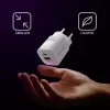 Cargador QOLTEC 50763 — cargador rápido AC de interior 35W, USB-C PD 3.0 + USB-A, 5–20V, Blanco