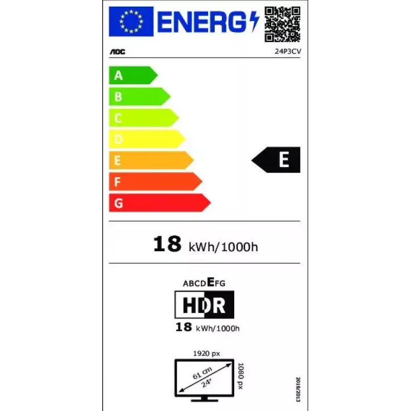 Monitor de ordenador AOC 24P3CV 60,5 cm (23,8 inch) 1920 x 1080 píxeles Full HD LED Negro