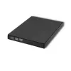 Unidad externa DVD-RW Qoltec 51858, USB 2.0 y eSATA, carga por bandeja, negra, 24x CD / 8x DVD
