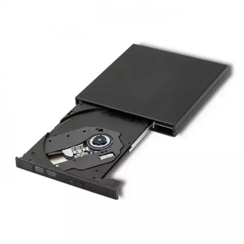 Unidad externa DVD-RW Qoltec 51858, USB 2.0 y eSATA, carga por bandeja, negra, 24x CD / 8x DVD