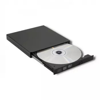 Unidad externa DVD-RW Qoltec 51858, USB 2.0 y eSATA, carga por bandeja, negra, 24x CD / 8x DVD
