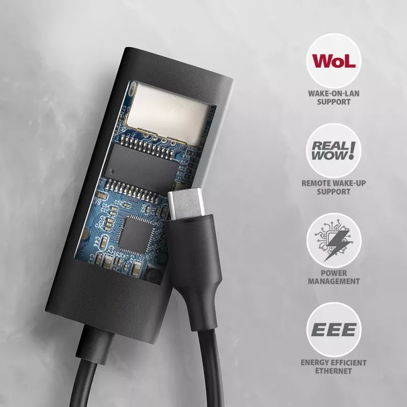 Adaptador Axagon ADE-ARC USB-C 3.2 Gen 1 - Gigabit Ethernet, Realtek 8153