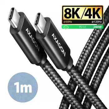 Cable USB Axagon BUCM4X-CM10AB USB4 Gen 3x2 1m Negro