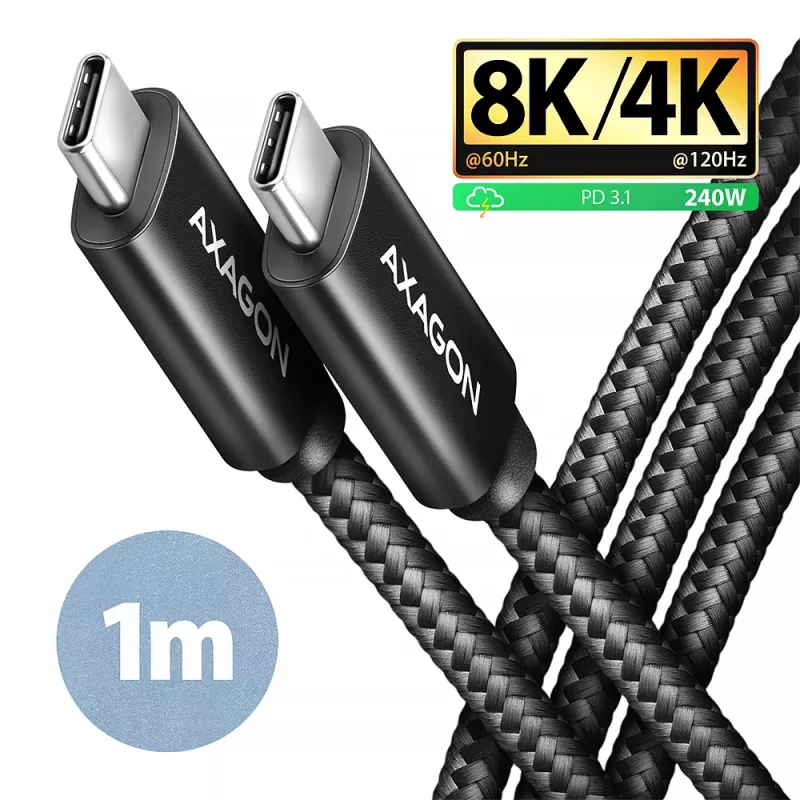 Cable USB Axagon BUCM4X-CM10AB USB4 Gen 3x2 1m Negro