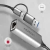 Adaptador Axagon ADE-TXCA USB-C + USB-A 3.2 Gen 1 - Gigabit Ethernet, Asix AX88179
